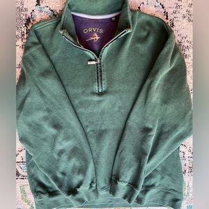 Orvis Forest Green Zip Up Sweater